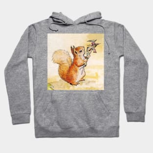 “Squirrel Nutkin Holds a Flowering Branch” by Beatrix Potter Hoodie